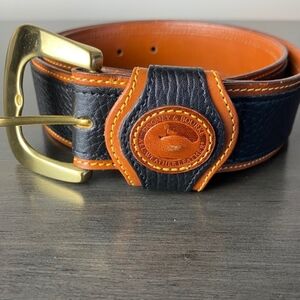Dooney & Bourke Black and Tan Leather Belt